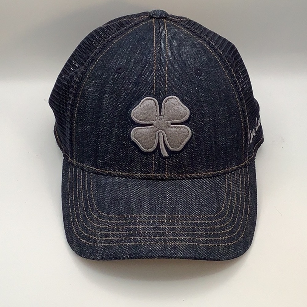 Lucky Brand Ball Cap  Live Lucky  L/XL  Memory Fit Black Clover, Live Lucky Golf
